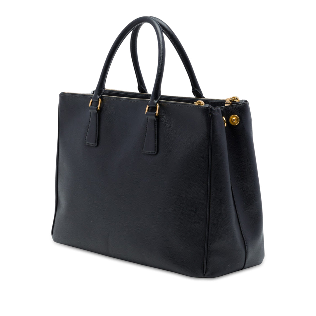Lux Galleria Double Zippé Sac Moyen Saffiano Noir