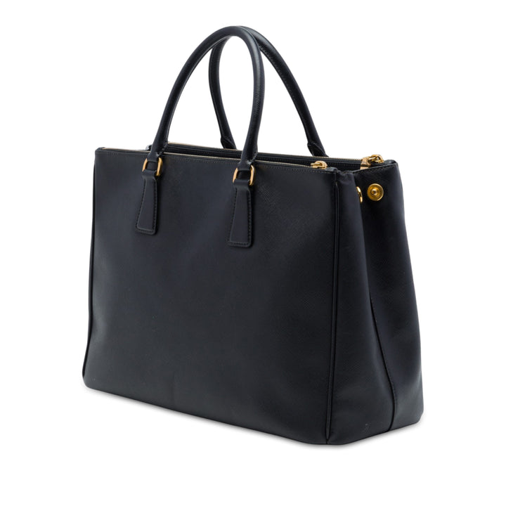 Lux Galleria Double Zippé Sac Moyen Saffiano Noir