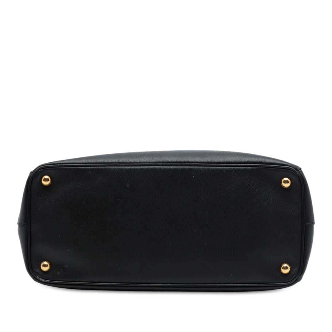 Lux Galleria Double Zippé Sac Moyen Saffiano Noir