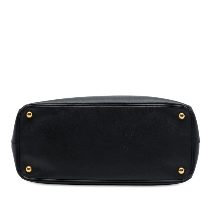 Lux Galleria Double Zippé Sac Moyen Saffiano Noir