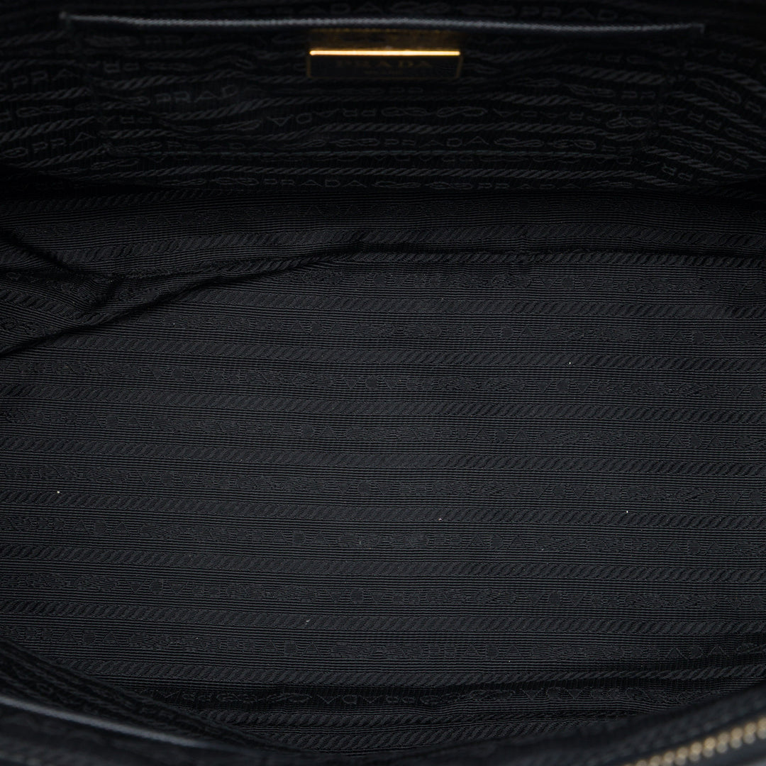 Lux Galleria Double Zippé Sac Moyen Saffiano Noir