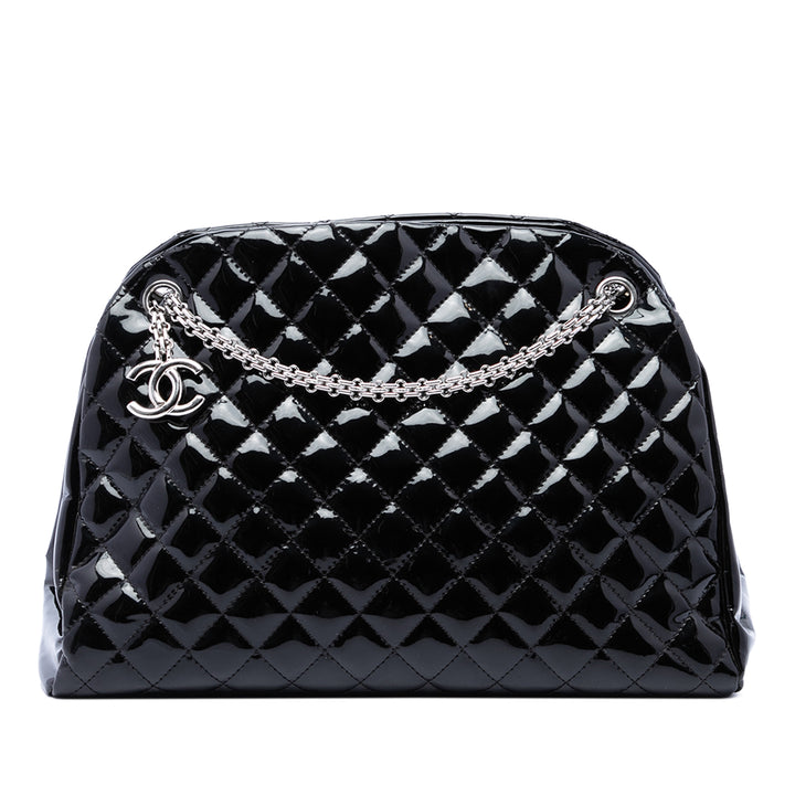 Chanel Matelassé Just Mademoiselle Sac bowling Grand Noir – vue principale – GABY PARIS