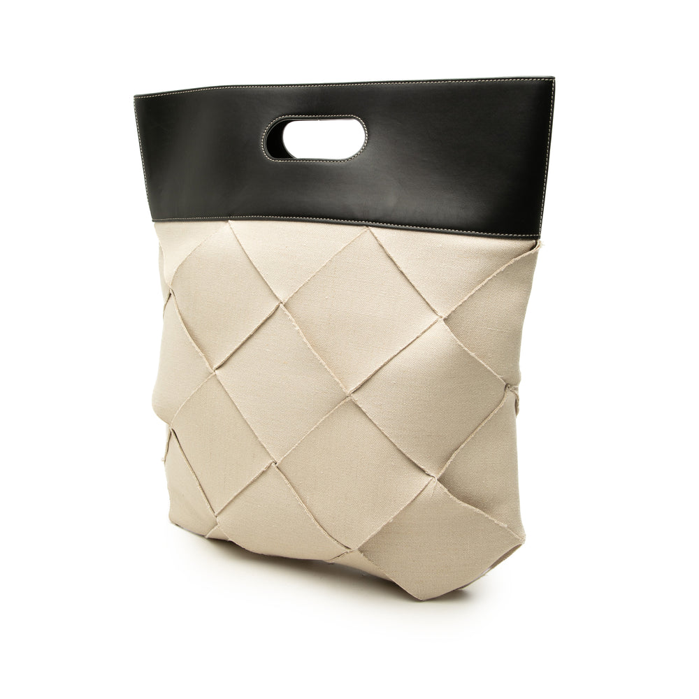 Bottega Veneta Intrecciato Slip Cabas Moyen Beige – vue 2 – GABY PARIS