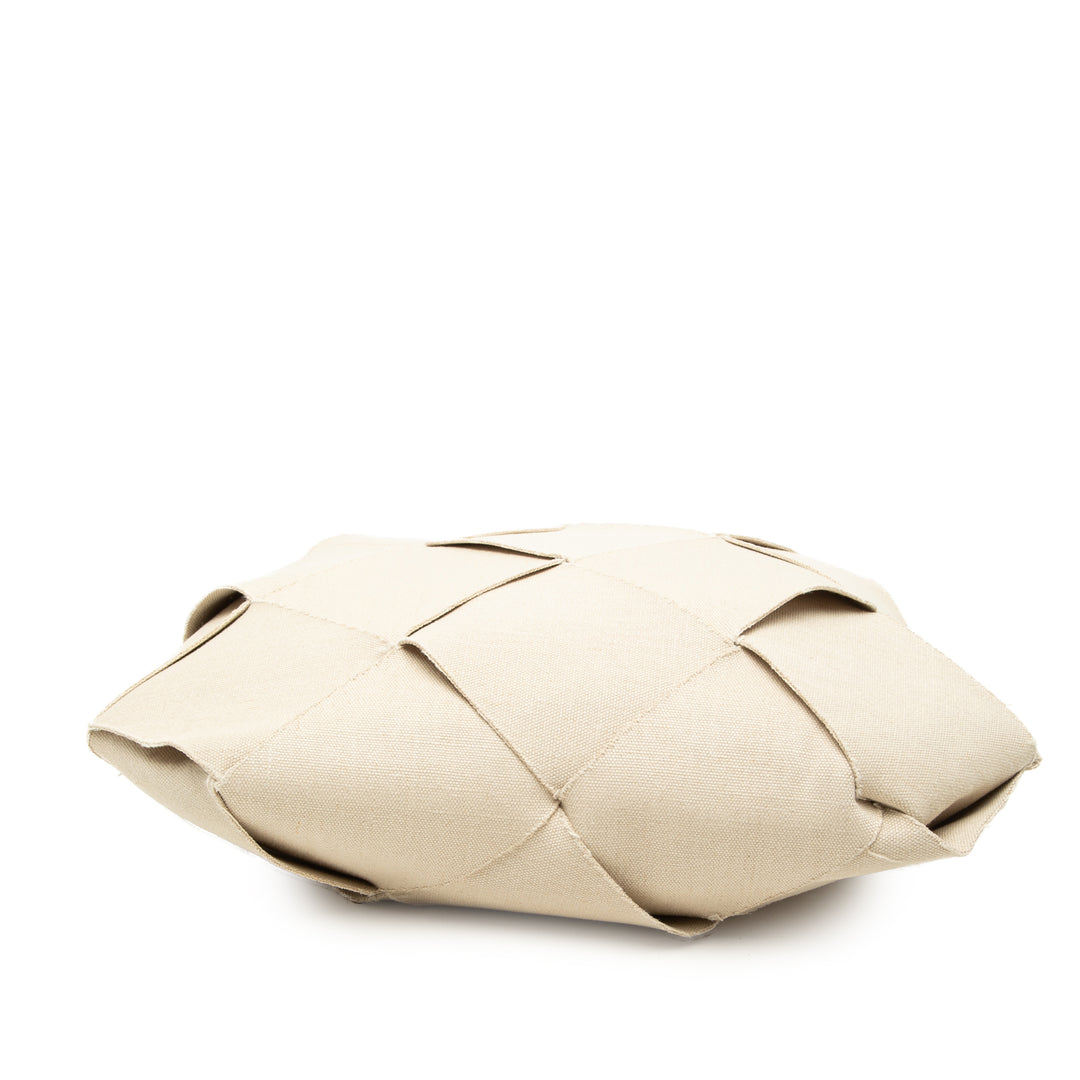 Bottega Veneta Intrecciato Slip Cabas Moyen Beige – vue 3 – GABY PARIS