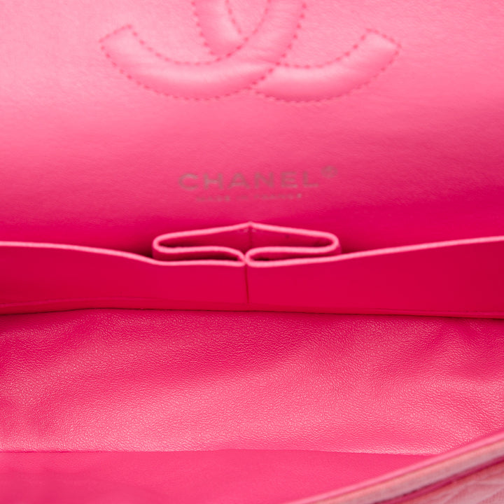 Chanel Sac porté épaule Classic Jersey Double rabat Moyen Rose – vue 4 – GABY PARIS