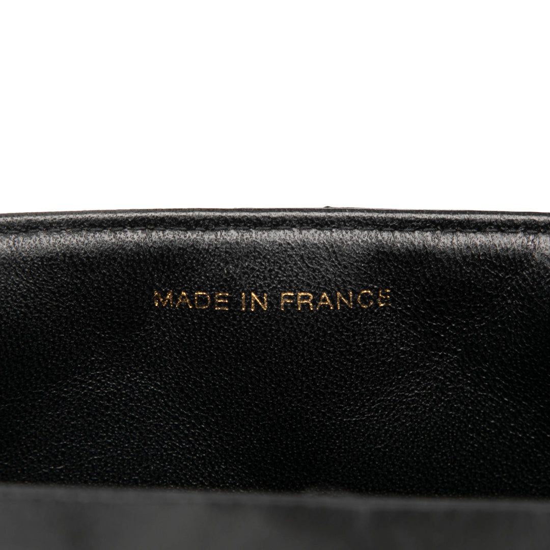 Chanel Carré Matelassé Straight Rabat simple Petit Cuir d'agneau Noir – vue 6 – GABY PARIS