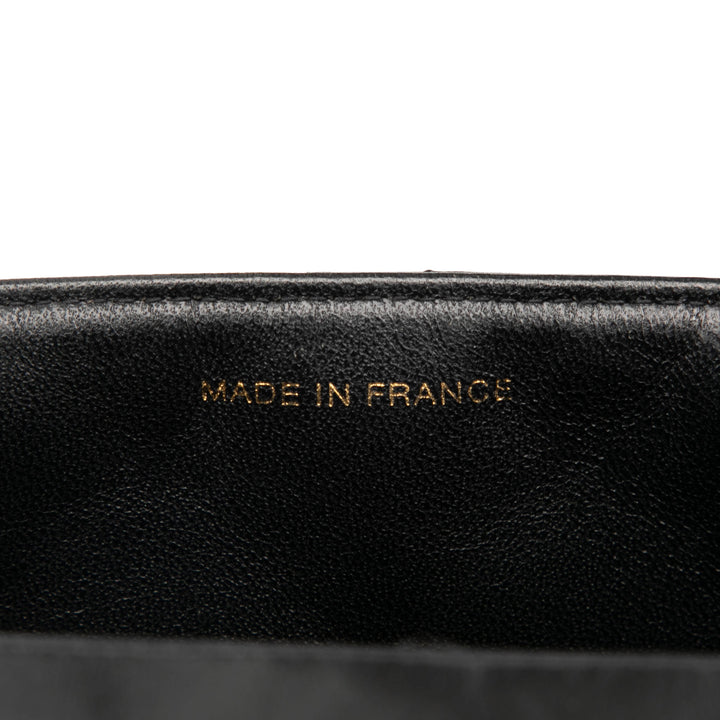 Chanel Carré Matelassé Straight Rabat simple Petit Cuir d'agneau Noir – vue 6 – GABY PARIS
