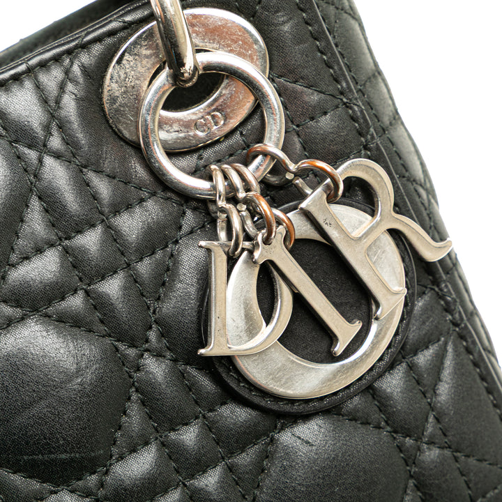 Mini Lambskin Cannage Lady Dior Black - Gaby Paris