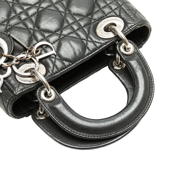 Mini Lambskin Cannage Lady Dior Black - Gaby Paris