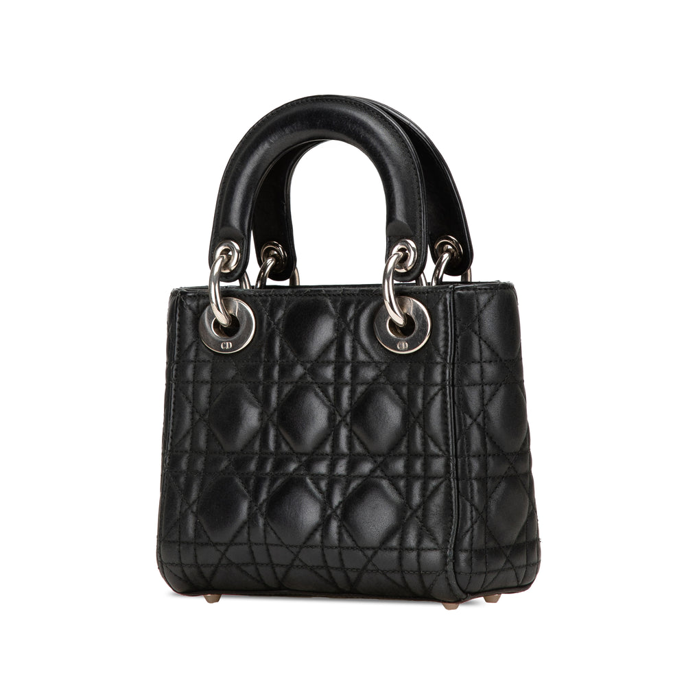 Mini Lambskin Cannage Lady Dior Black - Gaby Paris
