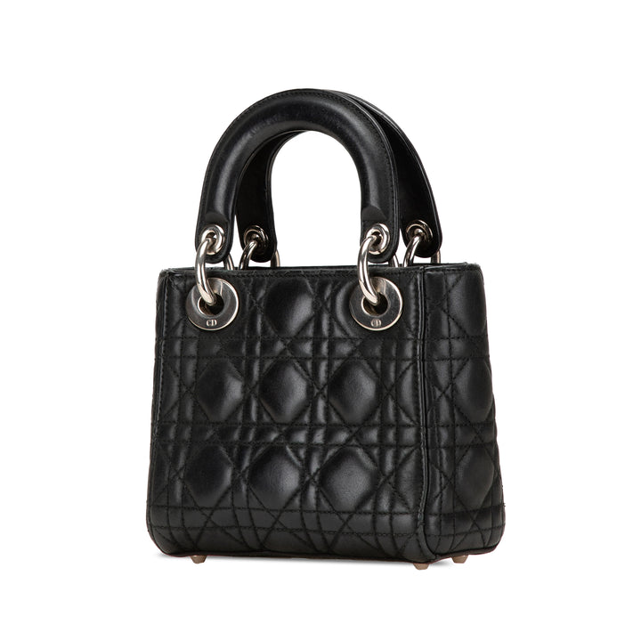 Mini Lambskin Cannage Lady Dior Black - Gaby Paris