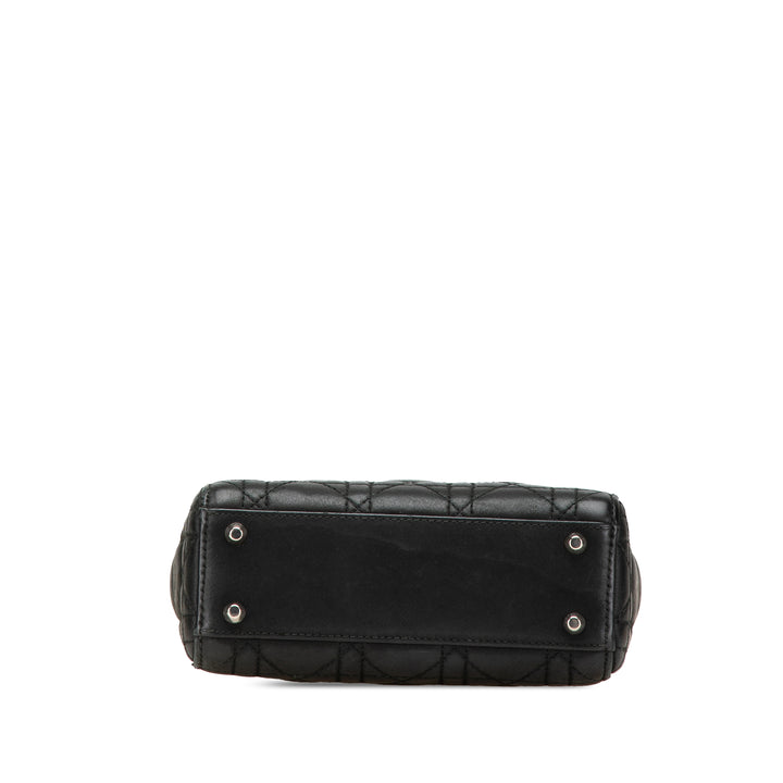 Mini Lambskin Cannage Lady Dior Black - Gaby Paris