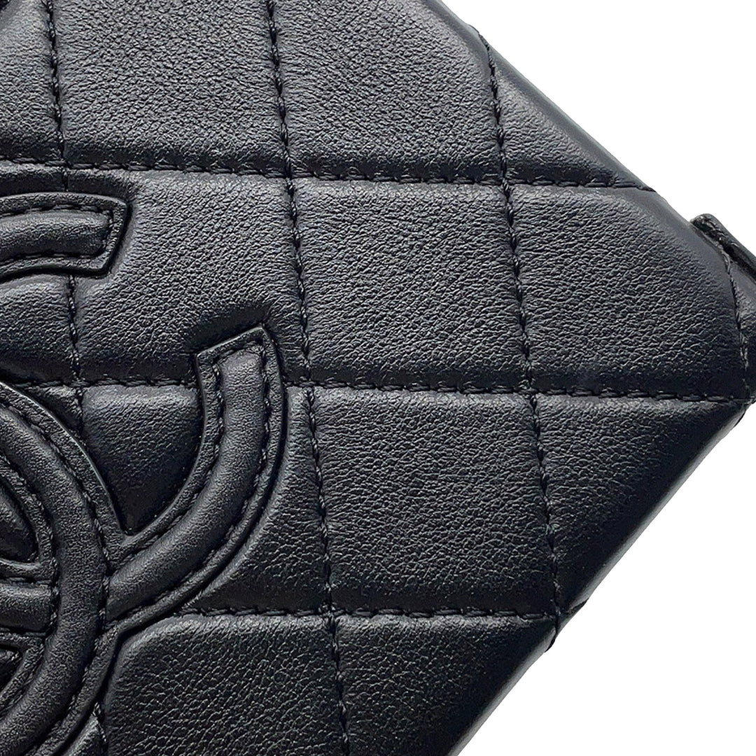 Matelassé clouté Carré Vanity Petit Cuir de veau Noir