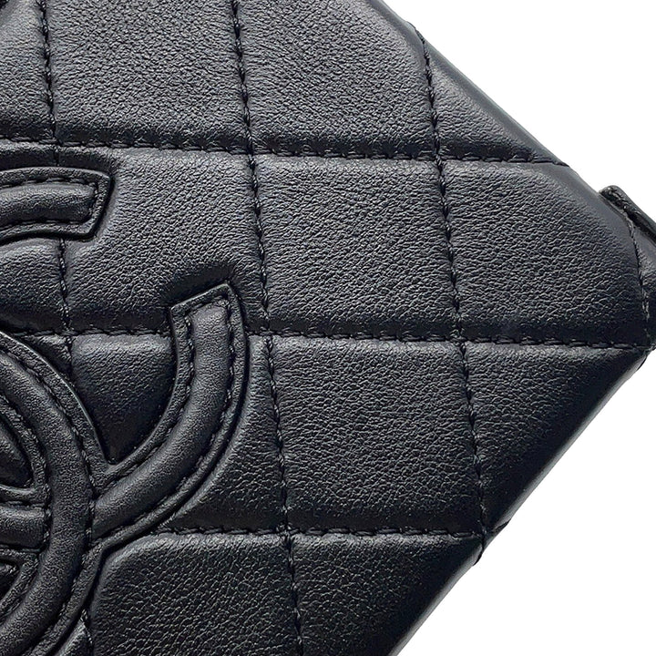 Matelassé clouté Carré Vanity Petit Cuir de veau Noir