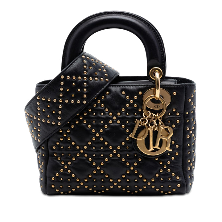 Dior Mini Cuir d’agneau Cannage clouté Supple Lady Dior