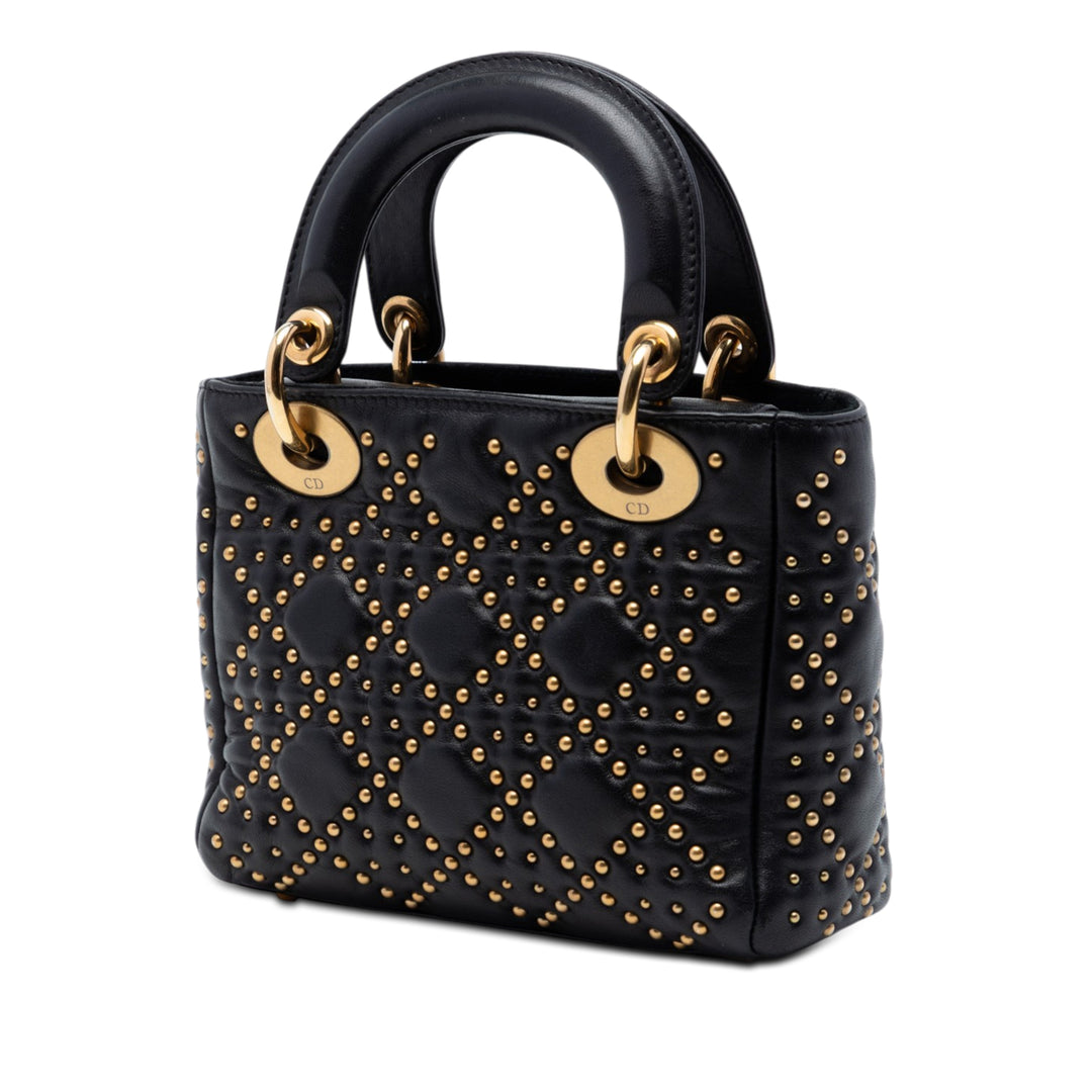 Dior Mini Cuir d’agneau Cannage clouté Supple Lady Dior