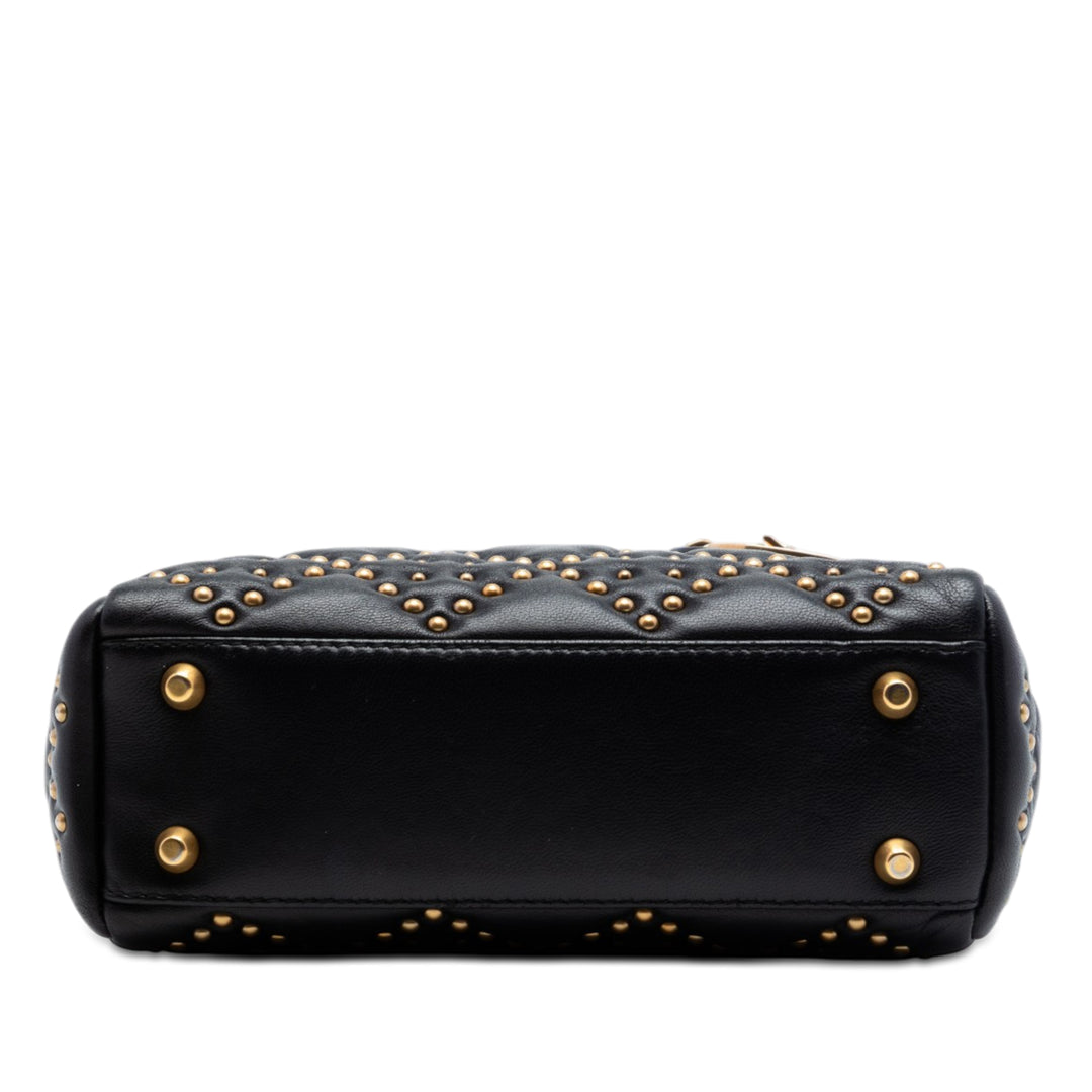 Dior Mini Cuir d’agneau Cannage clouté Supple Lady Dior