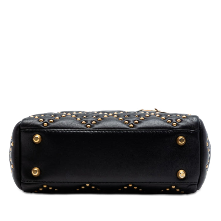 Dior Mini Cuir d’agneau Cannage clouté Supple Lady Dior