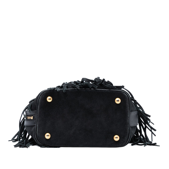 Saint Laurent Small Daim Emmanuelle Fringe Bucket Sac