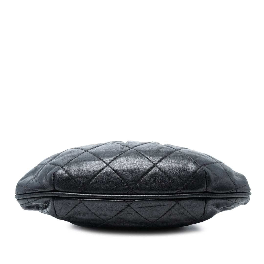 Chanel Quilted Cuir d’agneau Frame Bijoux Chain Kiss Lock Belt Bag Noir