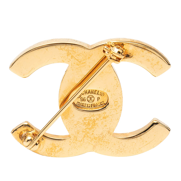 Chanel plaqué CC Turnlock Broche