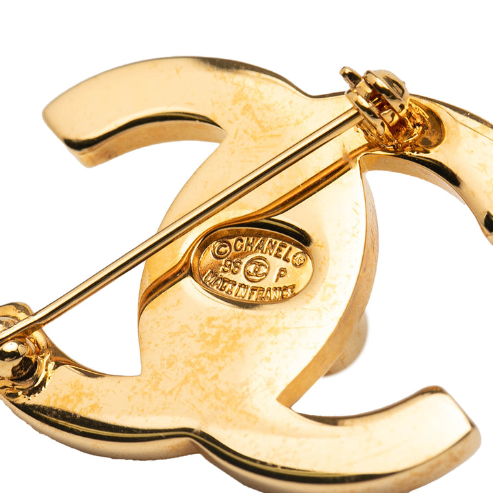 Chanel plaqué CC Turnlock Broche