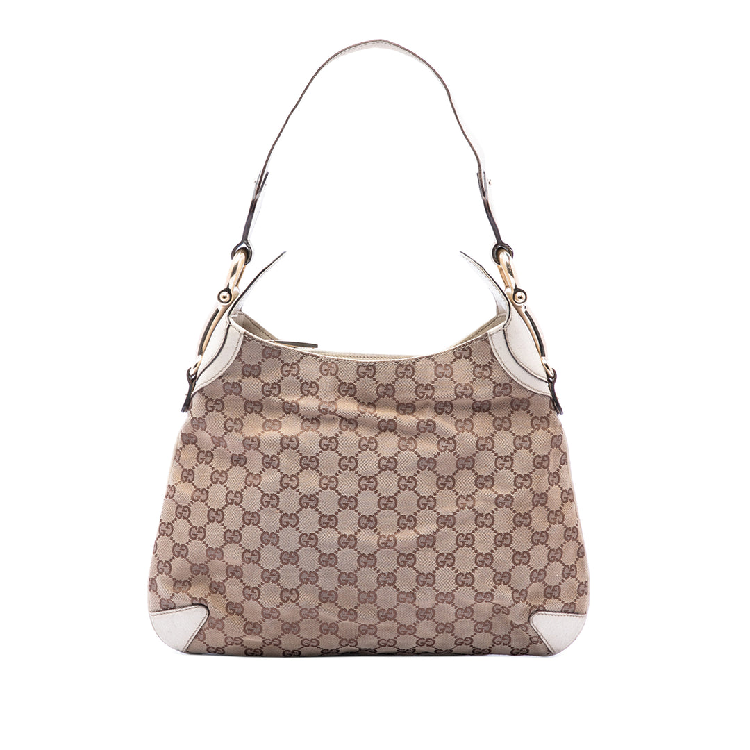 Gucci GG Horsebit Creole Hobo Sac Toile