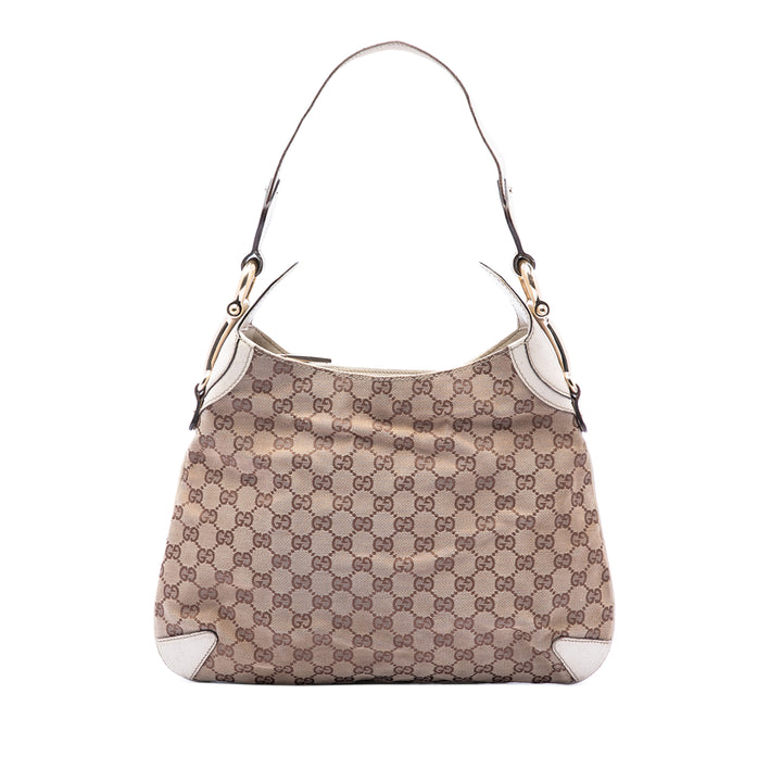 Gucci GG Horsebit Creole Hobo Sac Toile