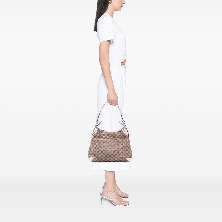Gucci GG Horsebit Creole Hobo Sac Toile