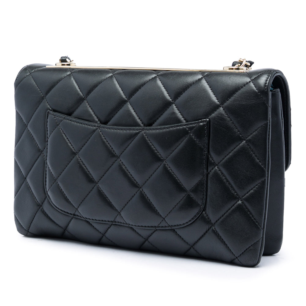Chanel Trendy CC à rabat Moyen Cuir d'agneau Noir – vue 2 – GABY PARIS
