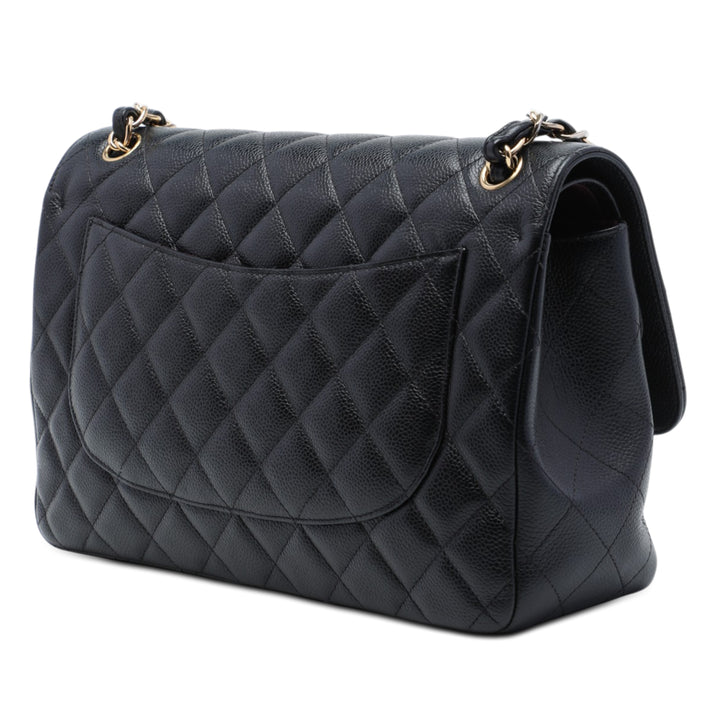 Chanel Classic Double rabat Jumbo Cuir caviar