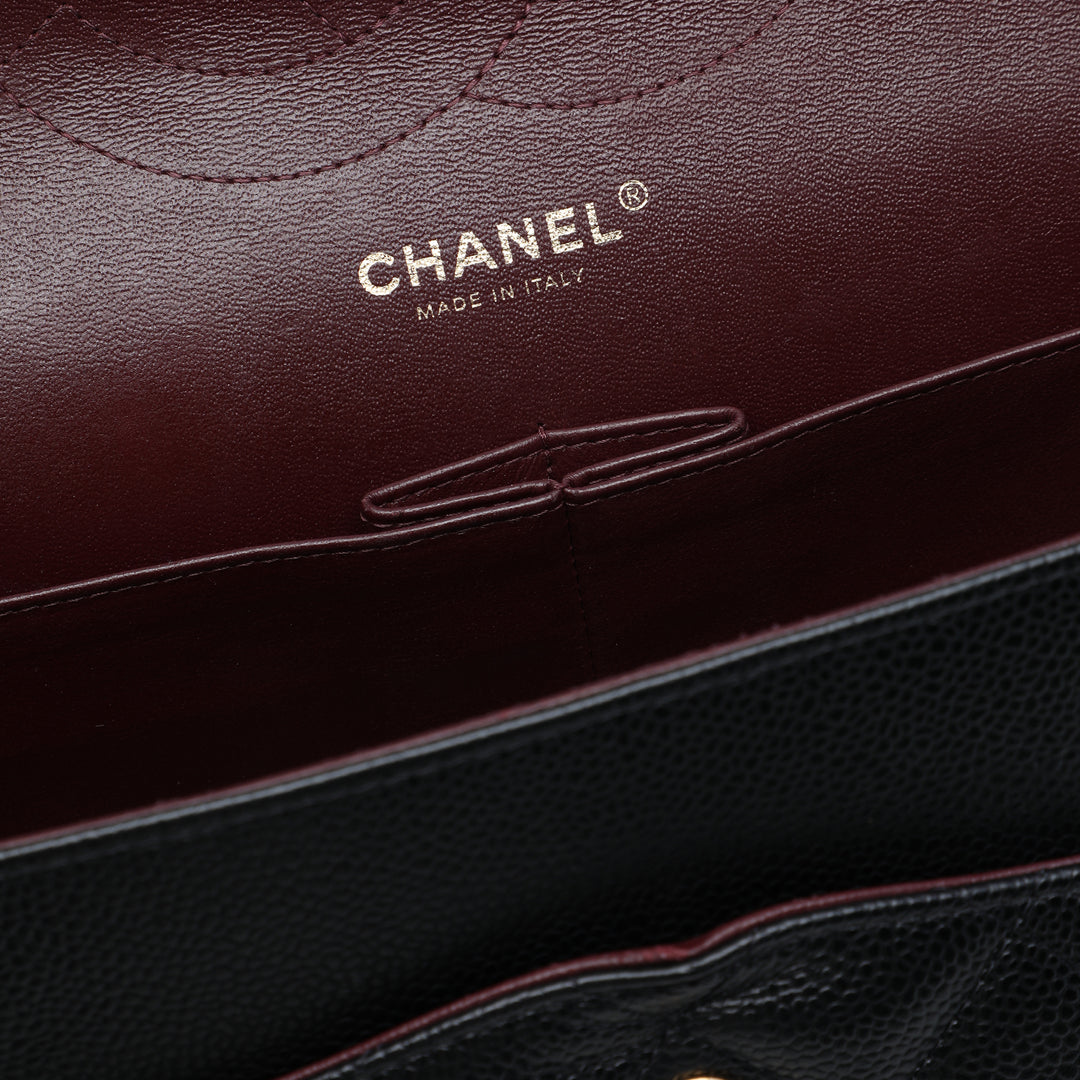 Chanel Classic Double rabat Jumbo Cuir caviar