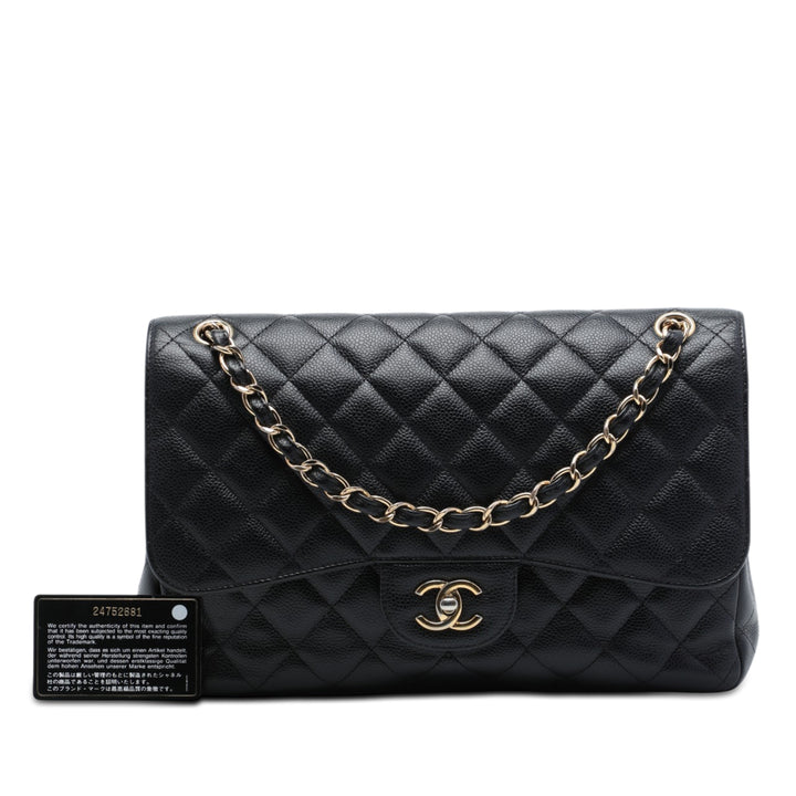 Chanel Classic Double rabat Jumbo Cuir caviar