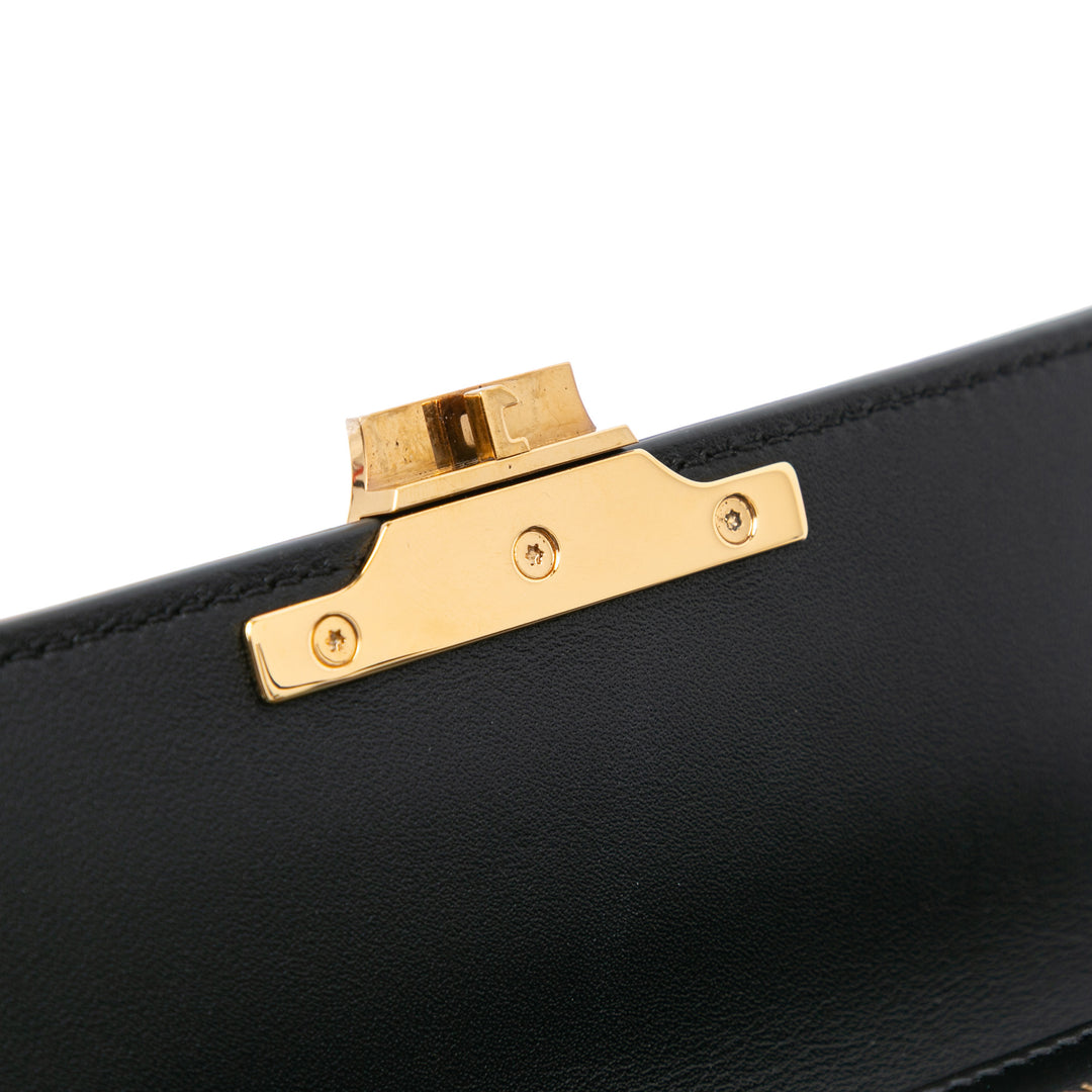 Leather Triomphe Claude Chain Shoulder Bag Black - Gaby Paris