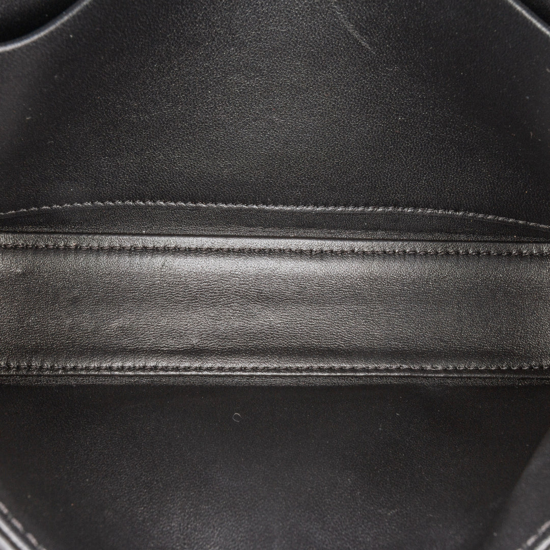 Triomphe Leather Claude Chain Shoulder Bag Black - Gaby Paris