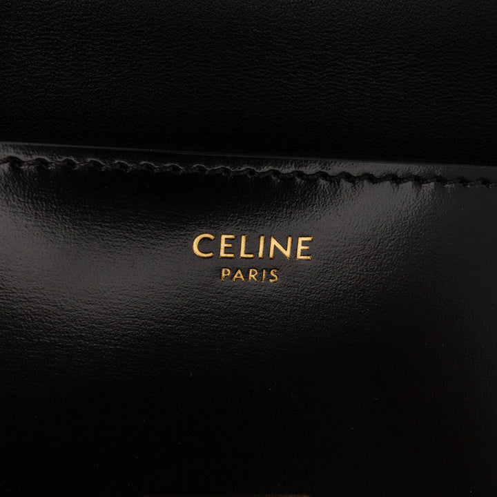 Triomphe Leather Claude Chain Shoulder Bag Black - Gaby Paris