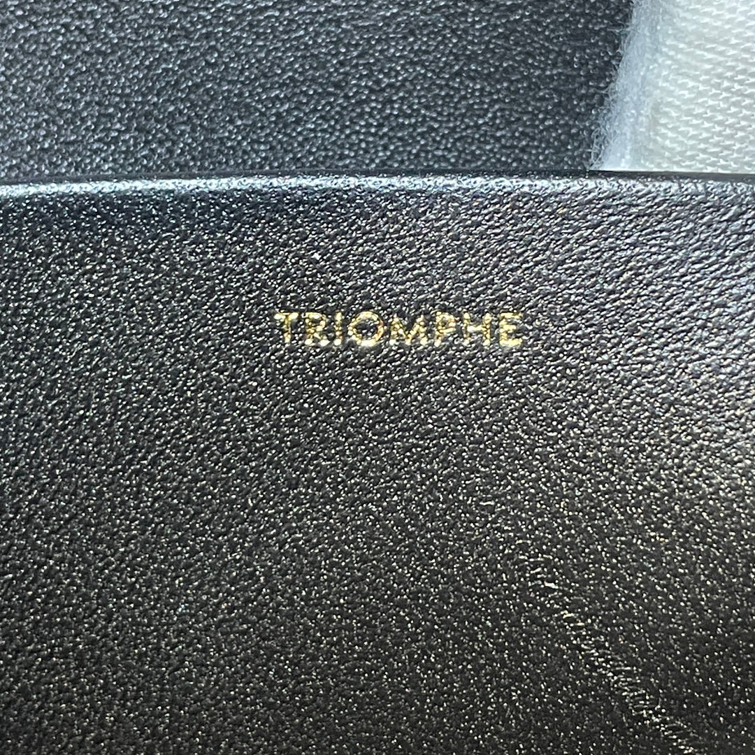 Leather Triomphe Claude Chain Shoulder Bag Black - Gaby Paris