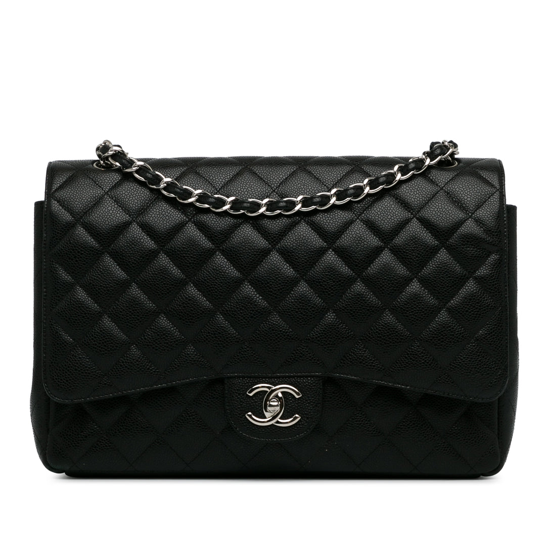 Chanel Maxi Classic Caviar Double Flap Black - GABY PARIS