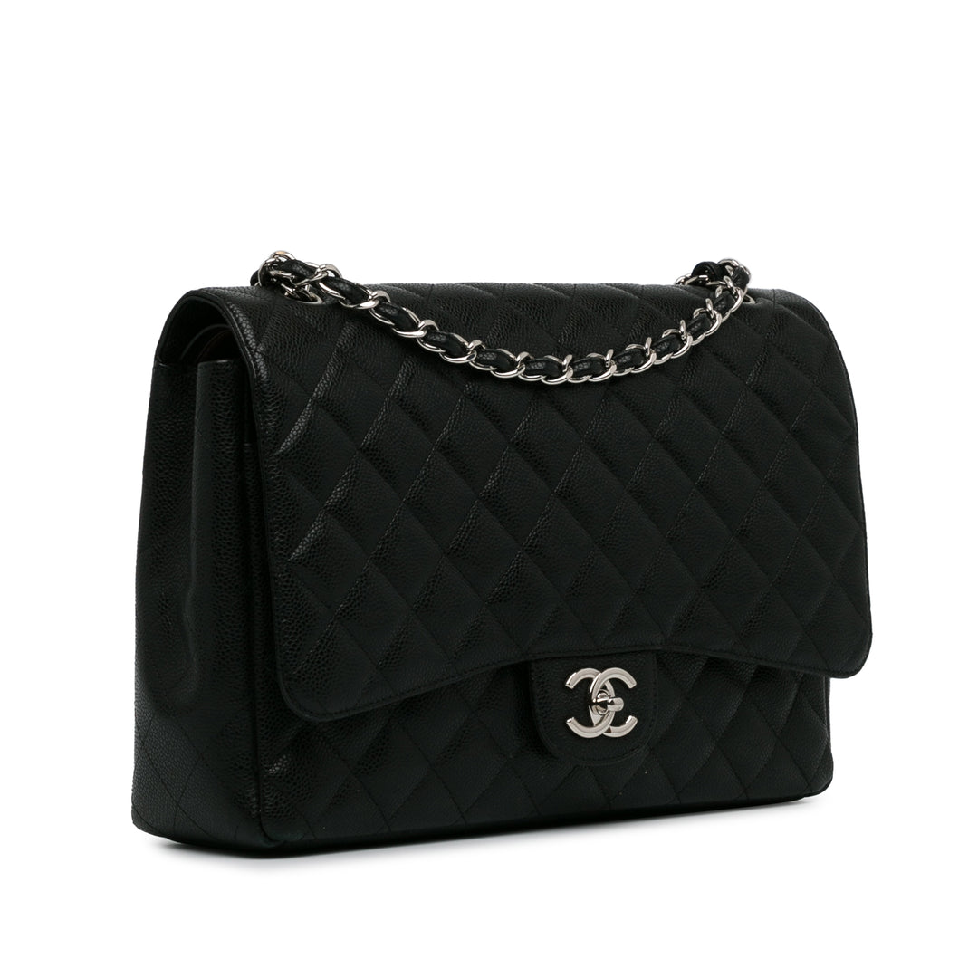 Chanel Maxi Classic Caviar Double Flap Black - GABY PARIS