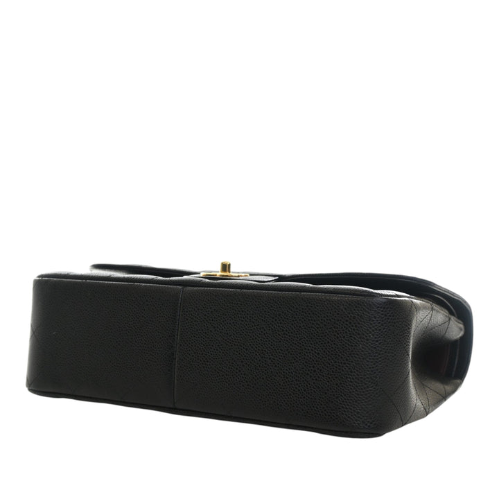 Classic Double rabat Jumbo Cuir caviar Noir