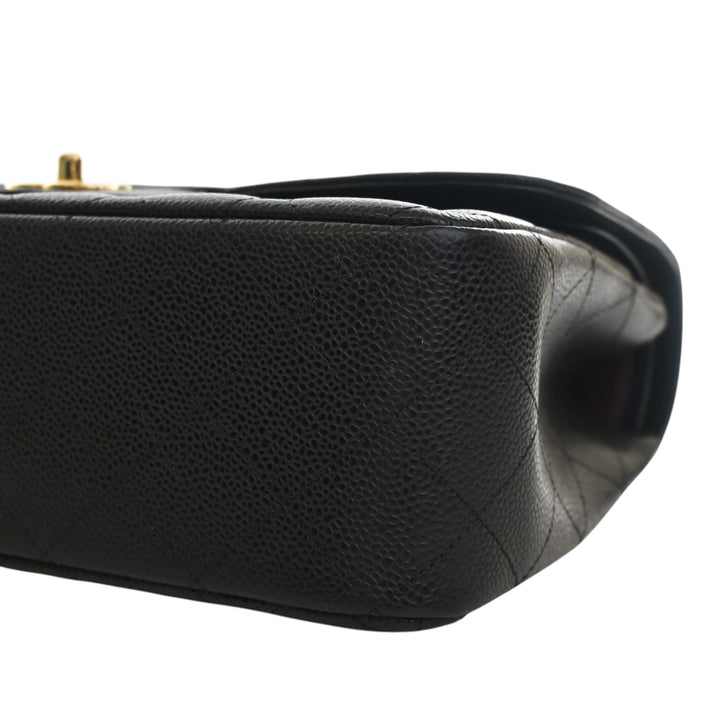 Classic Double rabat Jumbo Cuir caviar Noir