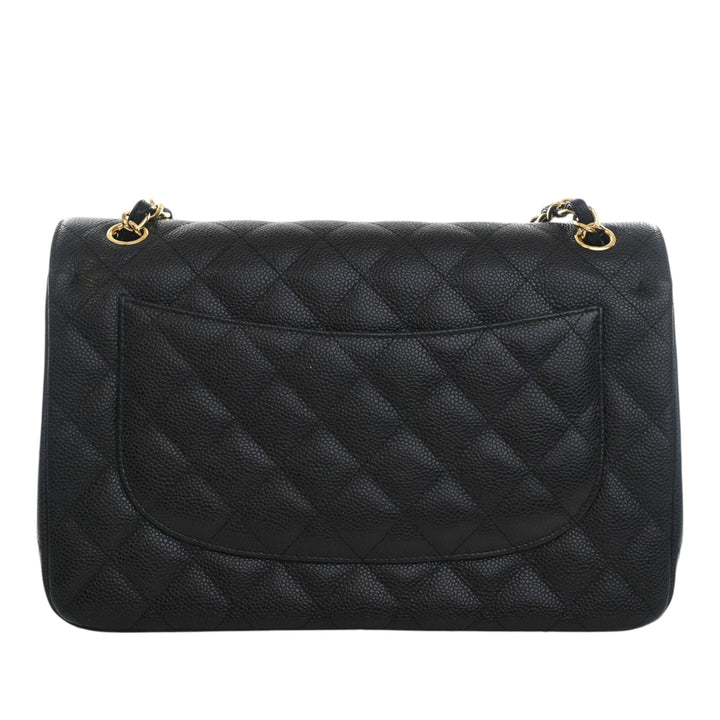 Classic Double rabat Jumbo Cuir caviar Noir