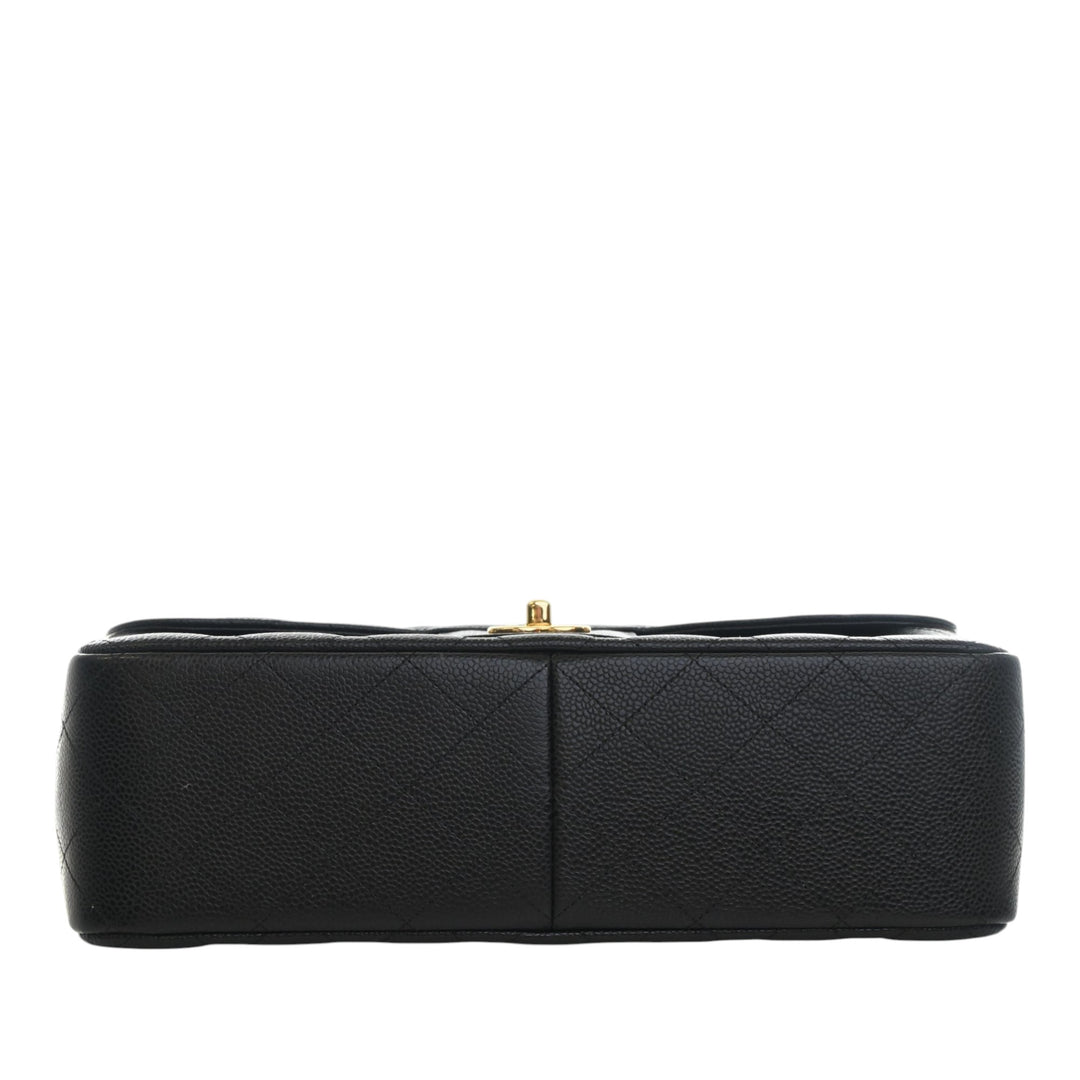 Classic Double rabat Jumbo Cuir caviar Noir
