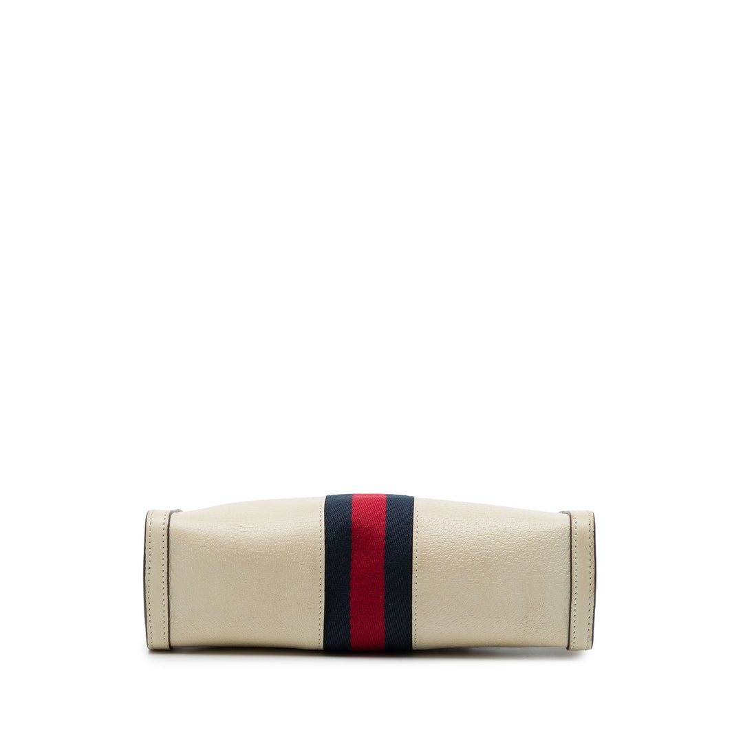 Gucci Sac bandoulière Web Ophidia Chaîne Petit Cuir de veau Blanc – vue 3 – GABY PARIS