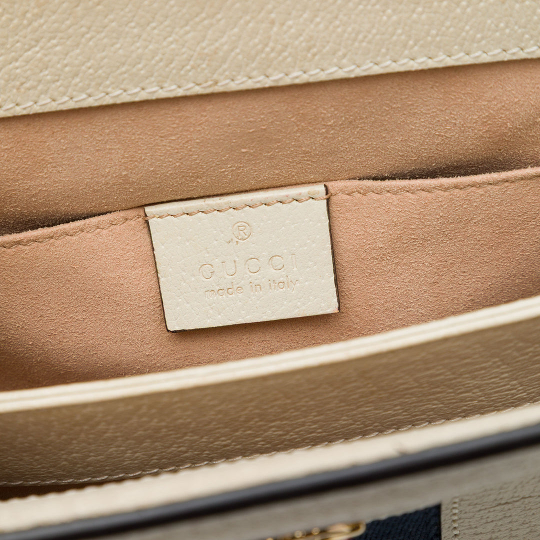 Gucci Sac bandoulière Web Ophidia Chaîne Petit Cuir de veau Blanc – vue 5 – GABY PARIS