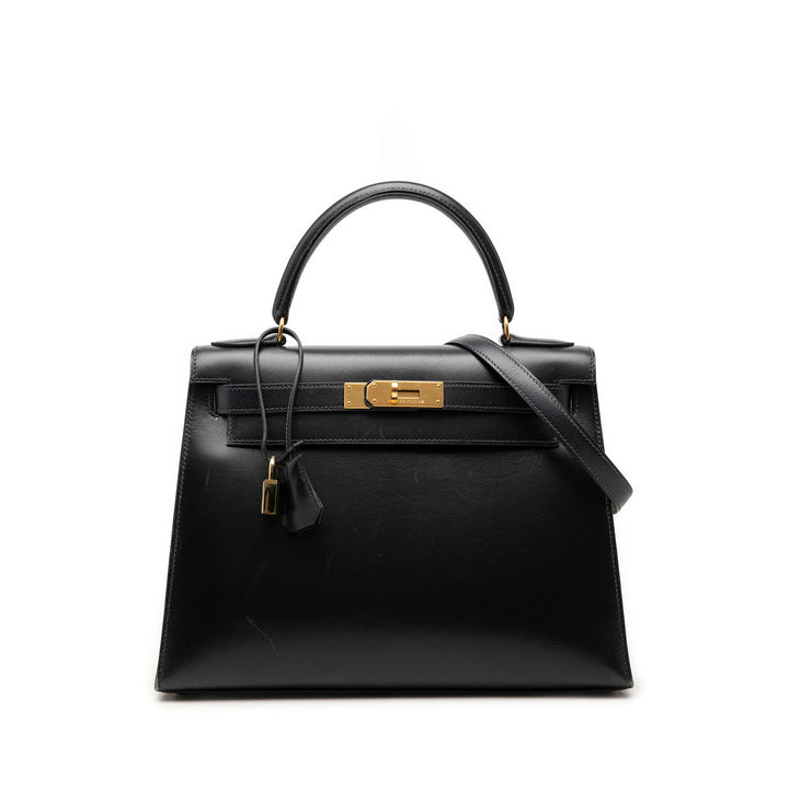 Hermès Box Veau Kelly Sellier 28 Box Noir – vue principale – GABY PARIS