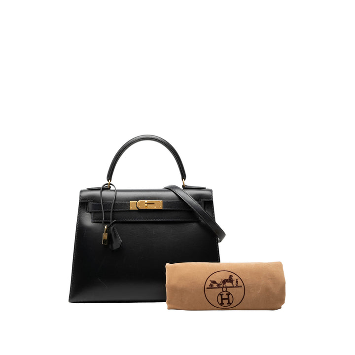 Hermès Box Veau Kelly Sellier 28 Box Noir – vue 9 – GABY PARIS