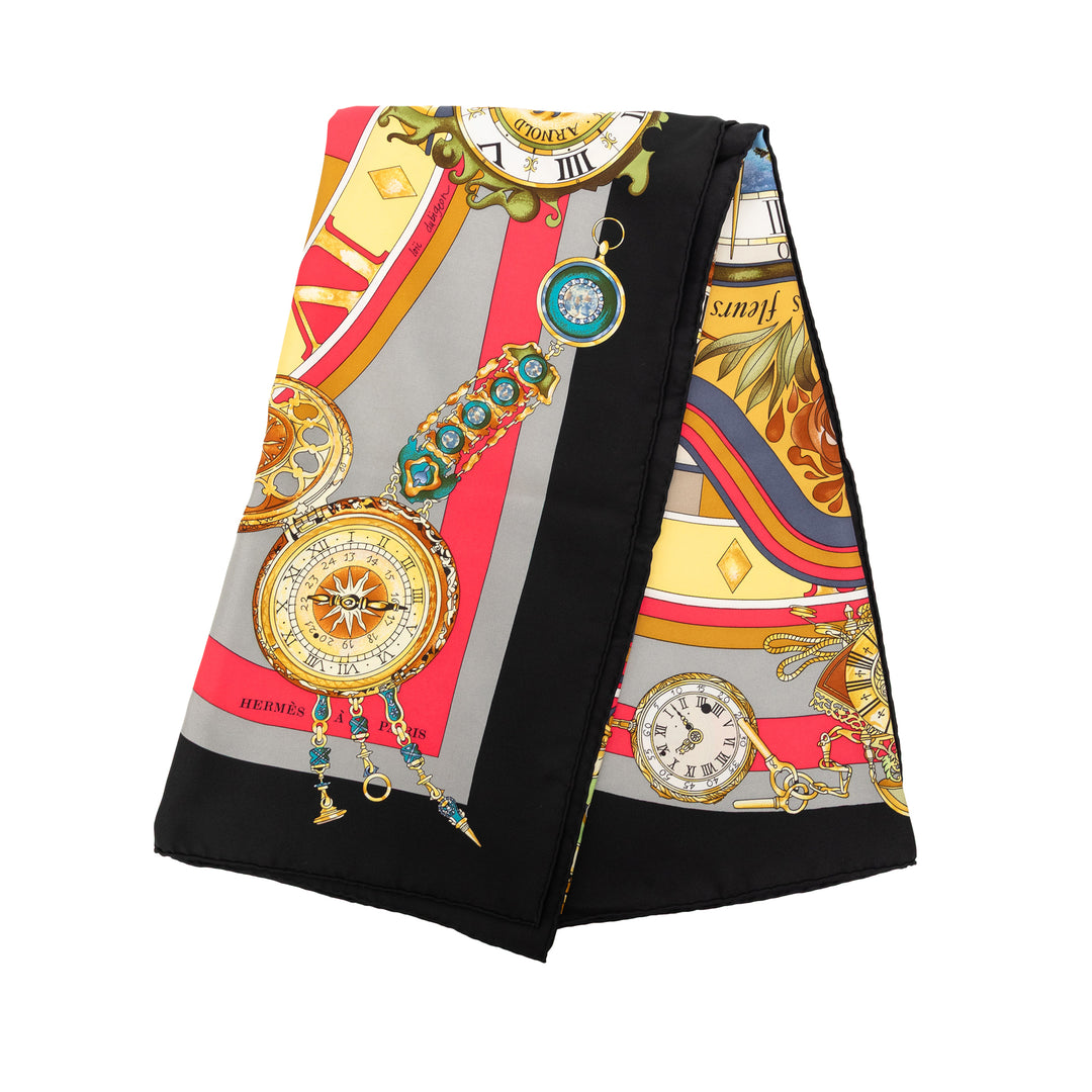 Hermès Parmi Les Fleurs Je Compte Les Heures Soie Foulard 90
