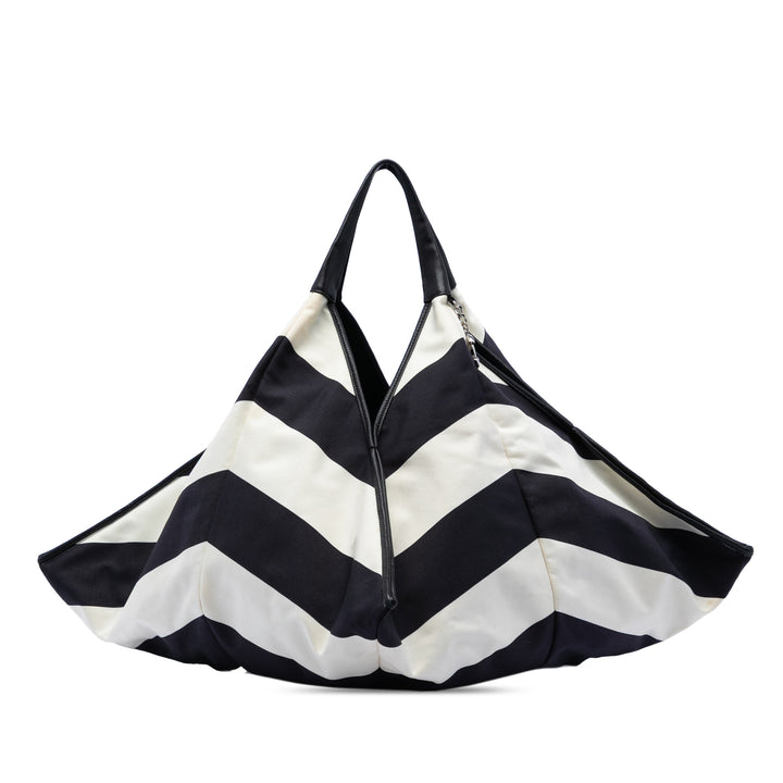 Chanel CC Toile Stripe Cabas