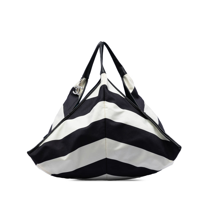 Chanel CC Toile Stripe Cabas